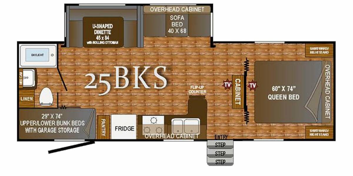 2014 Outdoors RV Black Rock 25BKS Travel Trailer at Stony RV Sales and Service STOCK# 482 Floor plan Layout Photo