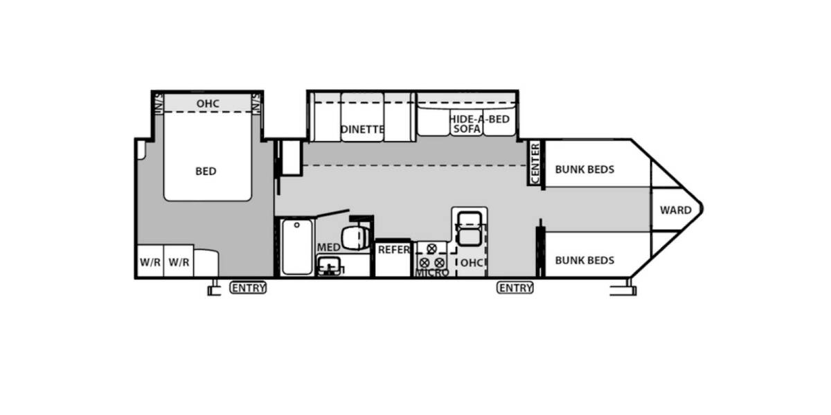 2012 Rockwood WindJammer 3006W Travel Trailer at Stony RV Sales and Service STOCK# 498 Floor plan Layout Photo