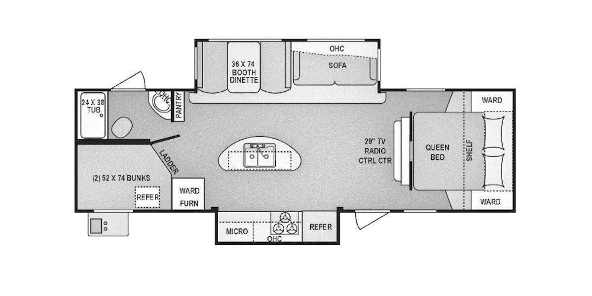 2014 Coleman Explorer 296BH Travel Trailer at Stony RV Sales and Service STOCK# 510 Floor plan Layout Photo