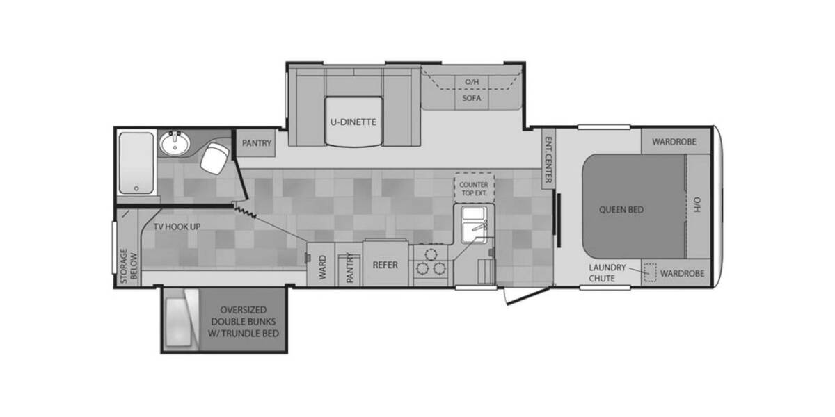 2012 Keystone Cougar West 30BHSWE Travel Trailer at Stony RV Sales and Service STOCK# 526 Floor plan Layout Photo