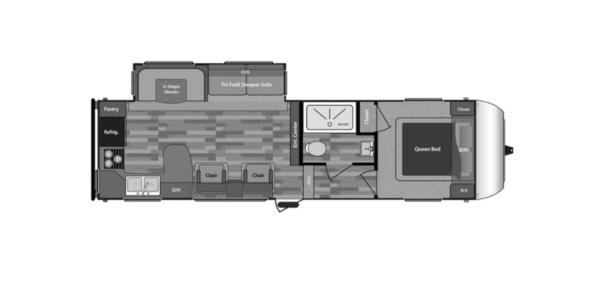 2016 Keystone Hideout 282RKS Fifth Wheel at Stony RV Sales and Service STOCK# 535 Floor plan Layout Photo