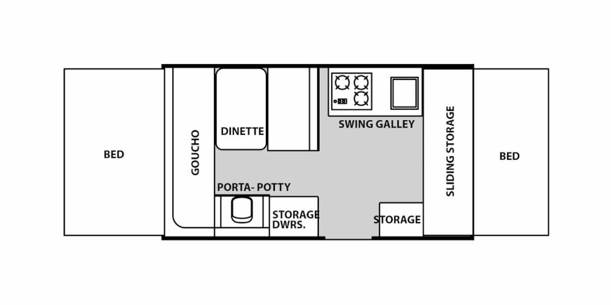 2015 Rockwood Tent Freedom Series 1910 Folding at Stony RV Sales and Service STOCK# 537 Floor plan Layout Photo