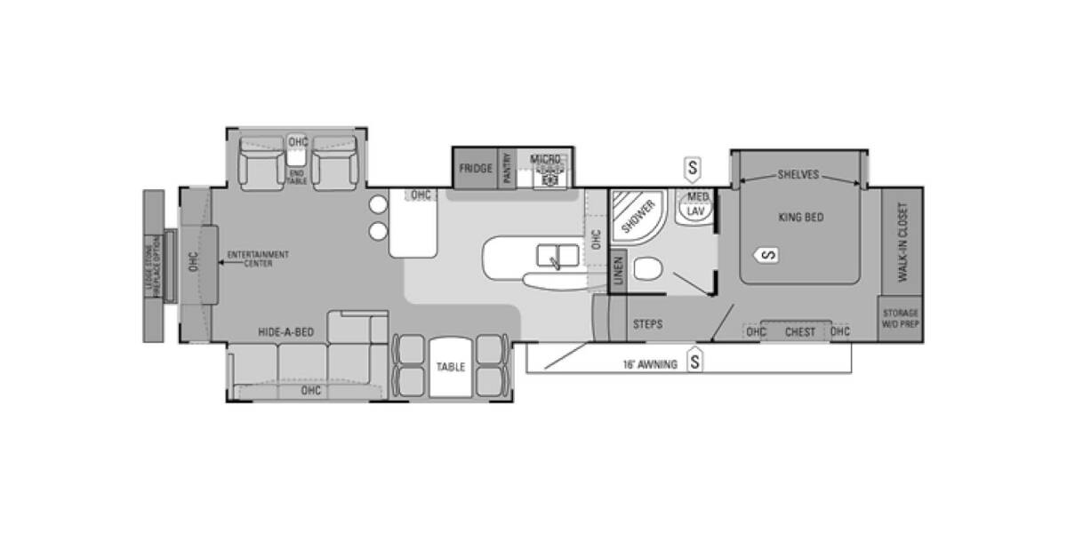 2013 Jayco Pinnacle 36REQS Fifth Wheel at Stony RV Sales, Service and Consignment STOCK# 555 Floor plan Layout Photo