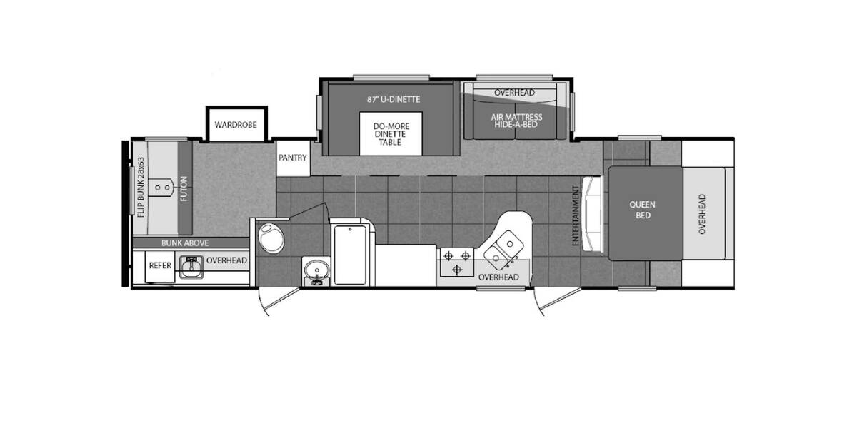 2013 Prime Time LaCrosse 319QBS Travel Trailer at Stony RV Sales and Service STOCK# 556 Floor plan Layout Photo