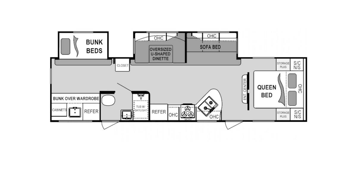 2014 Dutchmen 315BHDS Travel Trailer at Stony RV Sales, Service and Consignment STOCK# 557 Floor plan Layout Photo