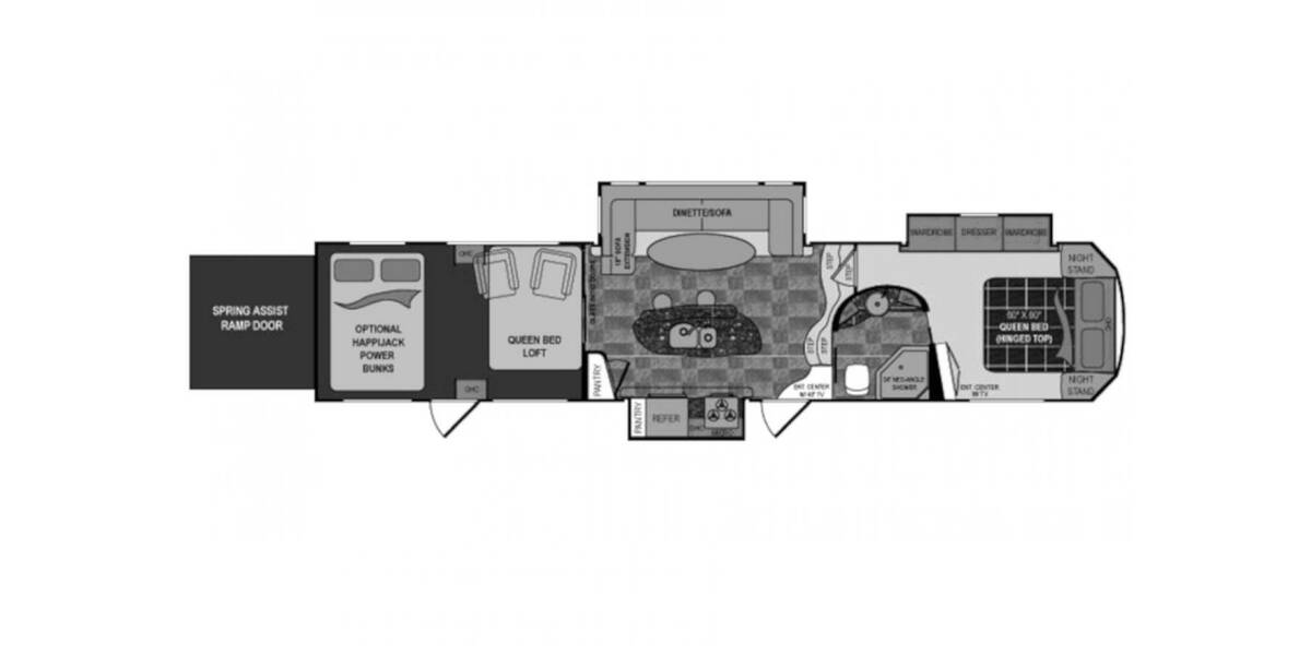2013 Dutchmen Voltage Toy Hauler 3905 Fifth Wheel at Stony RV Sales, Service and Consignment STOCK# 560 Floor plan Layout Photo