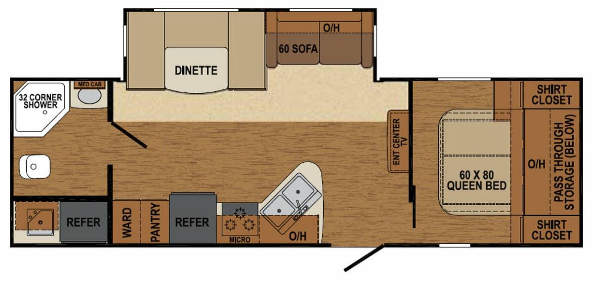 2014 Augusta Flex 26RBK Travel Trailer at Stony RV Sales and Service STOCK# 123 Floor plan Layout Photo