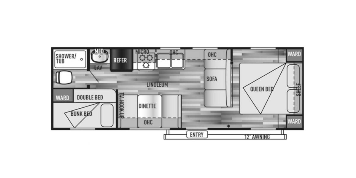2015 Wildwood X-Lite 261BHXL Travel Trailer at Stony RV Sales and Service STOCK# 573 Floor plan Layout Photo