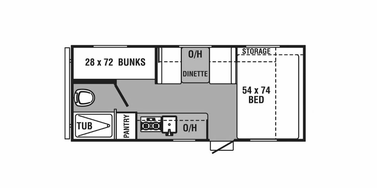 2018 Coachmen Viking Ultra-Lite 17BH Travel Trailer at Stony RV Sales, Service and Consignment STOCK# 583 Floor plan Layout Photo