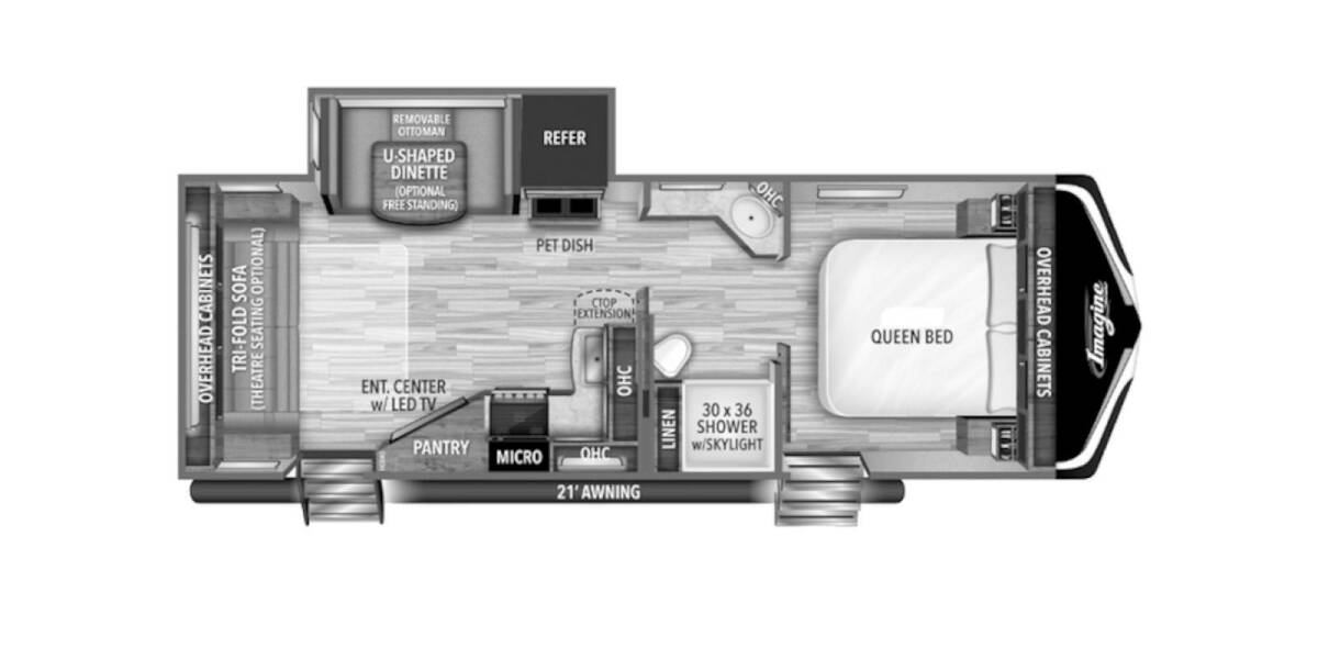 2018 Grand Design Imagine 2500RL Travel Trailer at Stony RV Sales, Service and Consignment STOCK# 595 Floor plan Layout Photo