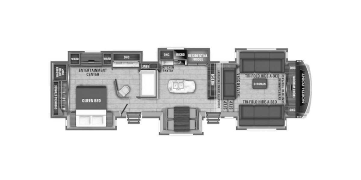 2018 Jayco North Point 381FLWS Fifth Wheel at Stony RV Sales, Service and Consignment STOCK# 1031 Floor plan Layout Photo