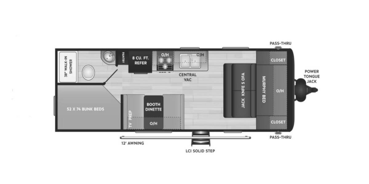 2021 Keystone Hideout LHS West 21BHWE Travel Trailer at Stony RV Sales and Service STOCK# S108 Floor plan Layout Photo
