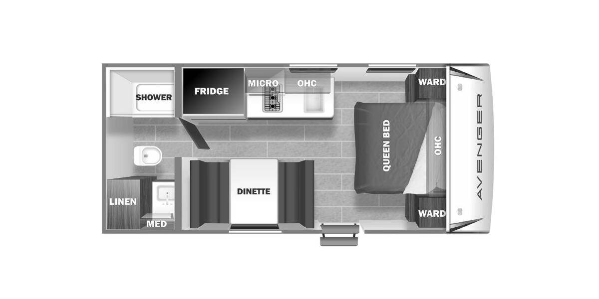 2022 Prime Time Avenger LT 16FQ Travel Trailer at Stony RV Sales, Service AND cONSIGNMENT. STOCK# C132 Floor plan Layout Photo