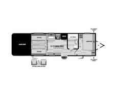 2018 Shockwave MX Series Toy Hauler 21RQMX Travel Trailer at Stony RV Sales, Service and Consignment STOCK# 1071 Floor plan Image