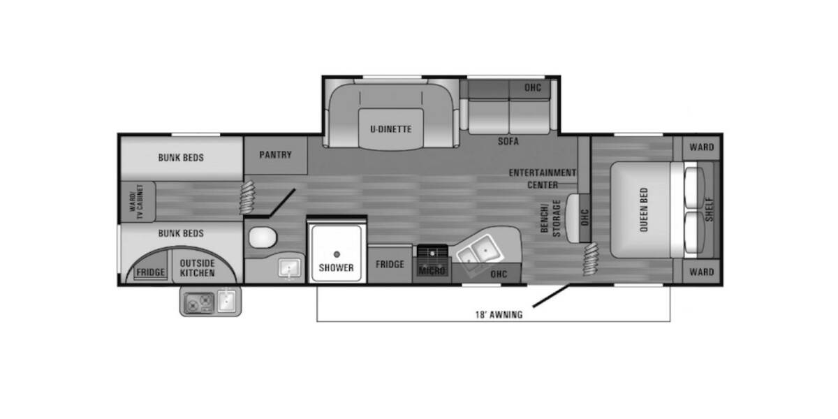 2017 Jayco Jay Flight SLX 294QBSW Travel Trailer at Stony RV Sales, Service and Consignment STOCK# S125 Floor plan Layout Photo