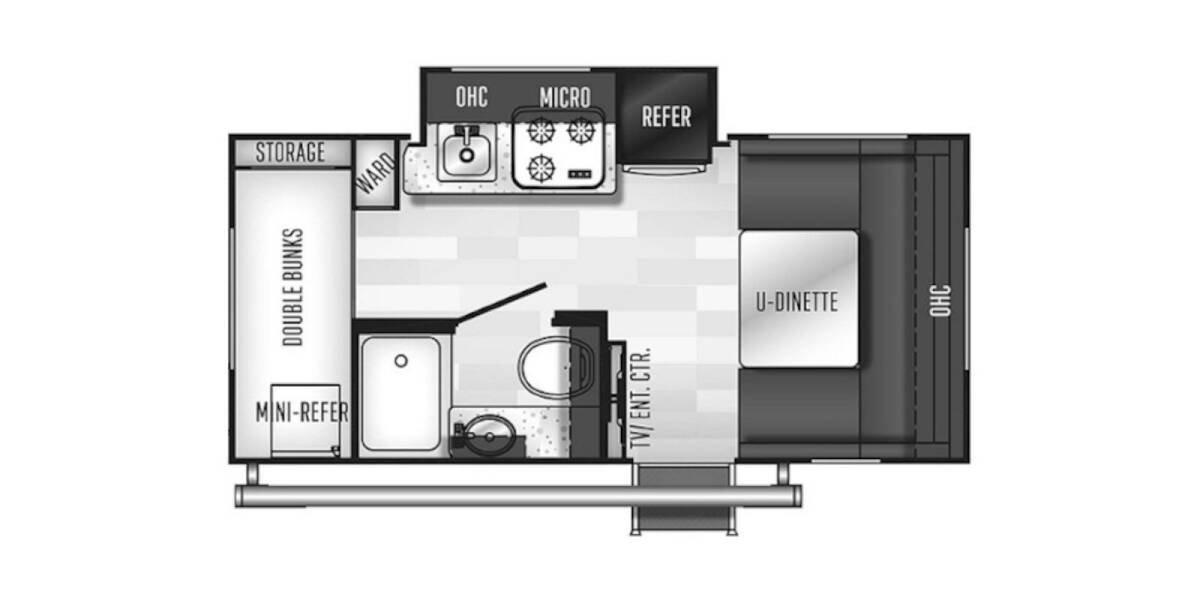 2018 Rockwood Geo Pro 16BH Travel Trailer at Stony RV Sales, Service and Consignment STOCK# 1094 Floor plan Layout Photo