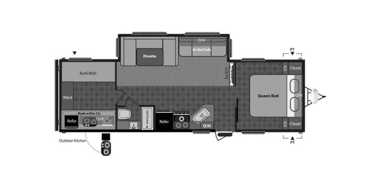 2013 Keystone Springdale 294BHSSR Travel Trailer at Stony RV Sales, Service and Consignment STOCK# 1097 Floor plan Layout Photo