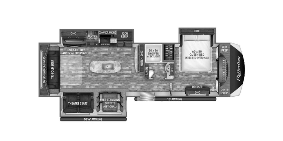 2018 Grand Design Reflection 315RLTS Travel Trailer at Stony RV Sales, Service AND cONSIGNMENT. STOCK# C156 Floor plan Layout Photo