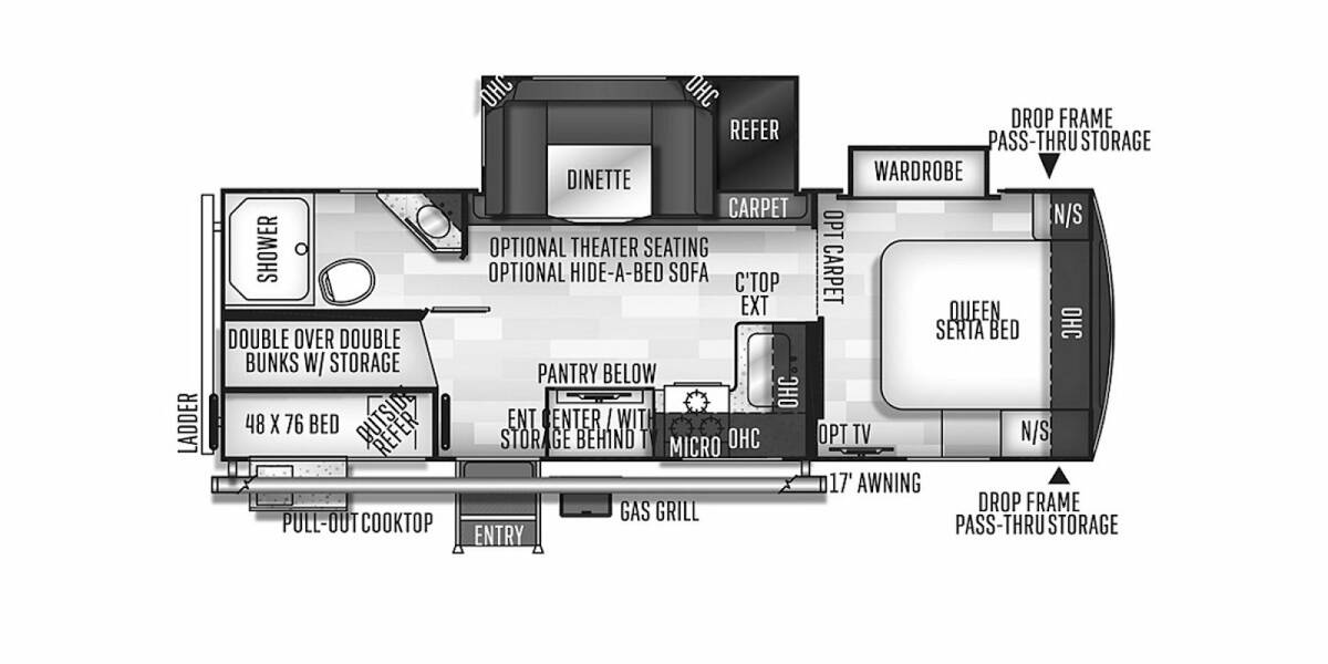 2019 Rockwood Ultra Lite 2609WS Travel Trailer at Stony RV Sales, Service and Consignment STOCK# 1134 Floor plan Layout Photo