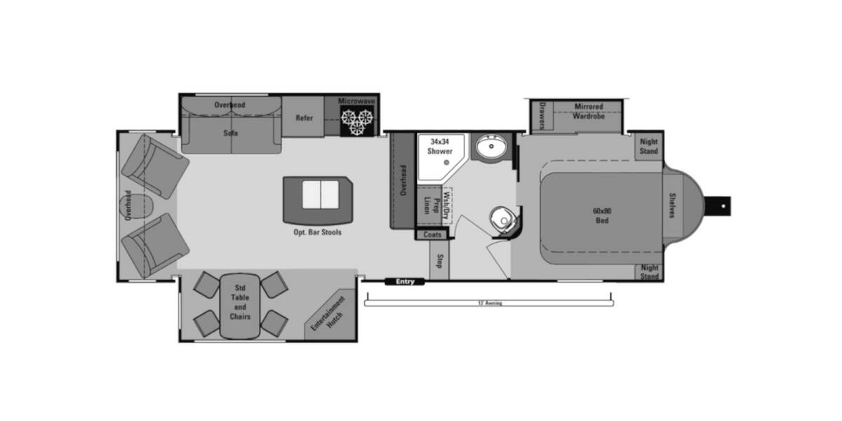 2014 Open Range Light 318RLS Fifth Wheel at Stony RV Sales, Service and Consignment STOCK# 168 Floor plan Layout Photo