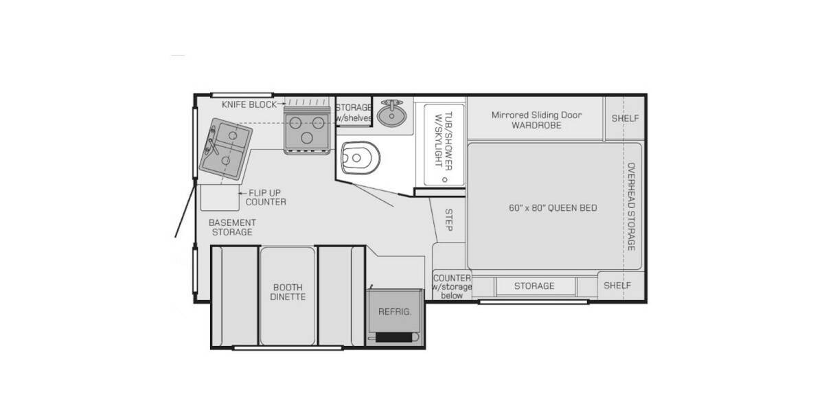 2014 Adventurer 106DBS Truck Camper at Stony RV Sales and Service STOCK# 443 Floor plan Layout Photo