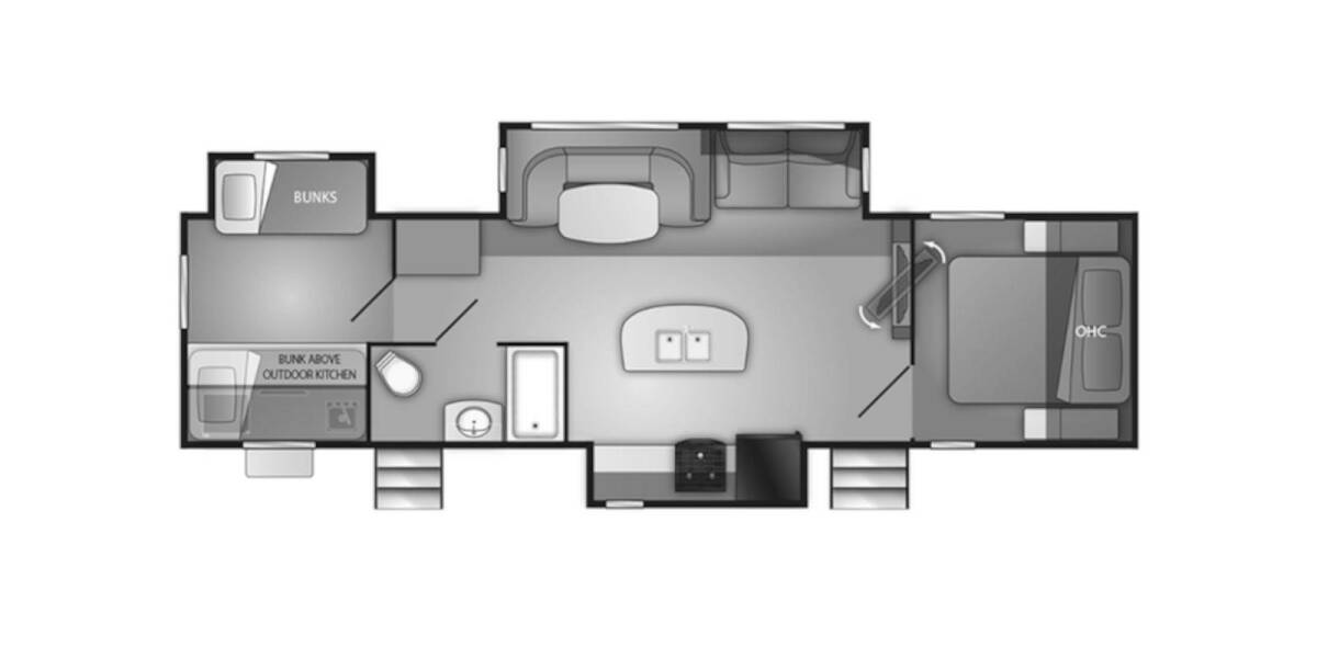 2019 Heartland Wilderness 3250BS Travel Trailer at Stony RV Sales and Service STOCK# W10 Floor plan Layout Photo
