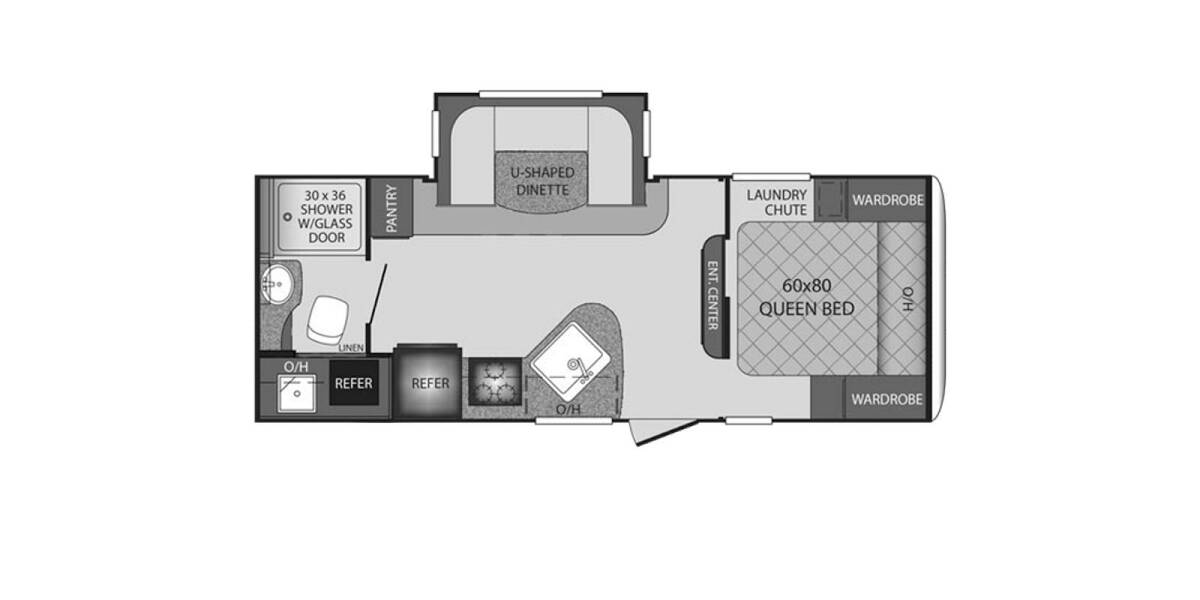 2016 Keystone Bullet Premier 22RBPR Travel Trailer at Stony RV Sales, Service and Consignment STOCK# 447 Floor plan Layout Photo