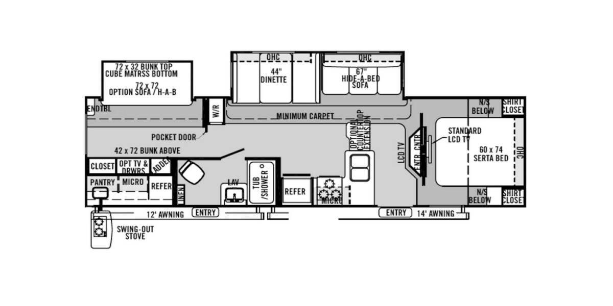 2013 Rockwood Signature Ultra Lite 8312SS Travel Trailer at Stony RV Sales and Service STOCK# 579 Floor plan Layout Photo