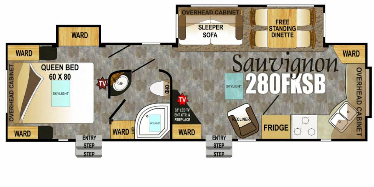 2013 Outdoors RV Blackstone 280FKSB Travel Trailer at Stony RV Sales and Service STOCK# 575 Floor plan Layout Photo