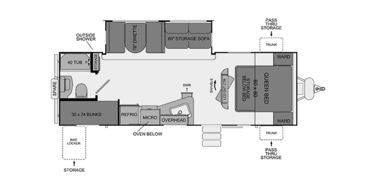 2015 Evergreen I-GO 260BH Travel Trailer at Stony RV Sales and Service STOCK# 592 Floor plan Layout Photo