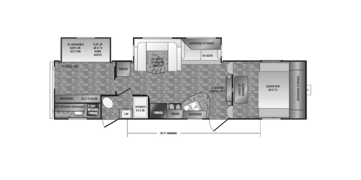 2014 CrossRoads Zinger 31BH Fifth Wheel at Stony RV Sales and Service STOCK# 632 Floor plan Layout Photo