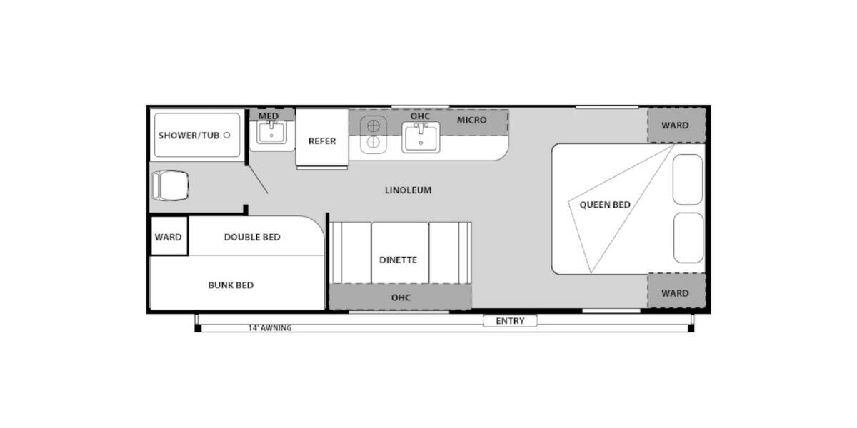 2014 Salem Cruise Lite FS Edition 235BH Travel Trailer at Stony RV Sales and Service STOCK# S-37 Floor plan Layout Photo