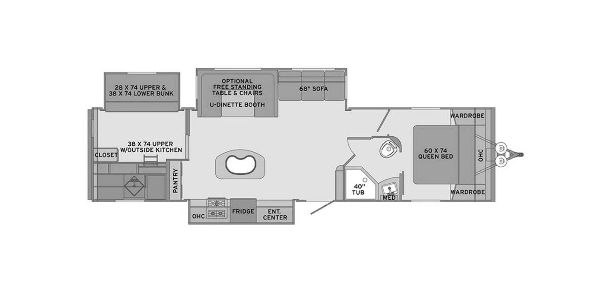 2015 Shasta Revere 33BH Travel Trailer at Stony RV Sales, Service and Consignment STOCK# 631 Floor plan Layout Photo
