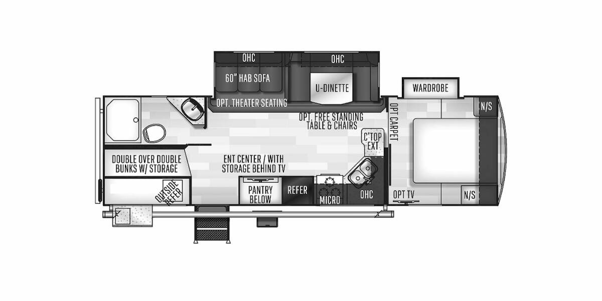 2019 Rockwood Ultra Lite 2706WS Travel Trailer at Stony RV Sales, Service and Consignment STOCK# 679 Floor plan Layout Photo