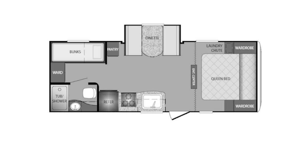 2015 Keystone Bullet Ultra Lite 230BHS Travel Trailer at Stony RV Sales and Service STOCK# 647 Floor plan Layout Photo