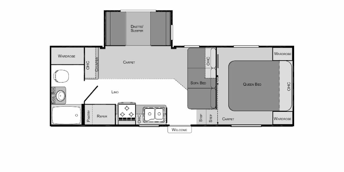 2008 Extreme RVs Monterey 235FS Fifth Wheel at Stony RV Sales and Service STOCK# S-44 Floor plan Layout Photo