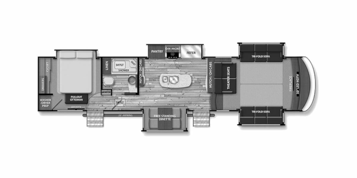 2016 Grand Design Solitude 379FL Fifth Wheel at Stony RV Sales, Service and Consignment STOCK# 684 Floor plan Layout Photo