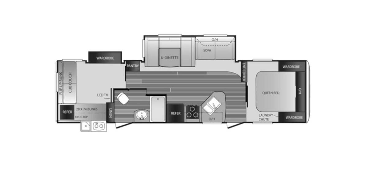 2015 Keystone Cougar Half-Ton West 31SQBWE Travel Trailer at Stony RV Sales and Service STOCK# 705 Floor plan Layout Photo