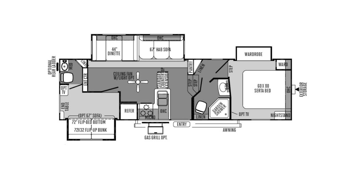 2014 Rockwood Signature Ultra Lite 8281WS Fifth Wheel at Stony RV Sales and Service STOCK# 710 Floor plan Layout Photo