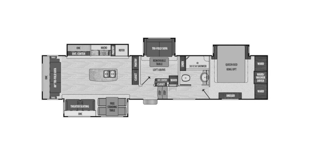 2017 Coachmen Chaparral 392MBL Fifth Wheel at Stony RV Sales and Service STOCK# 707 Floor plan Layout Photo