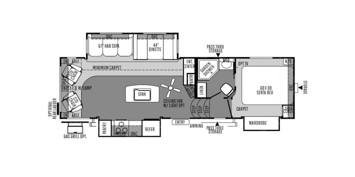 2014 Rockwood Signature Ultra Lite 8285IKWS Fifth Wheel at Stony RV Sales, Service and Consignment STOCK# 740 Floor plan Layout Photo