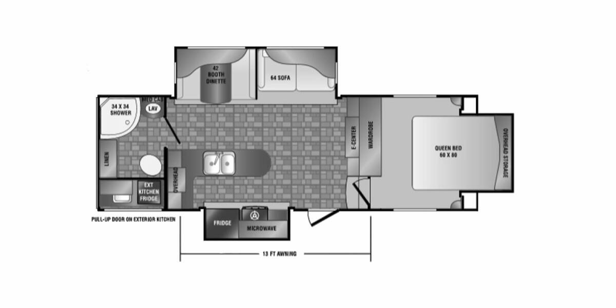 2014 CrossRoads Sunset Trail Reserve 26RB Fifth Wheel at Stony RV Sales and Service STOCK# 157 Floor plan Layout Photo
