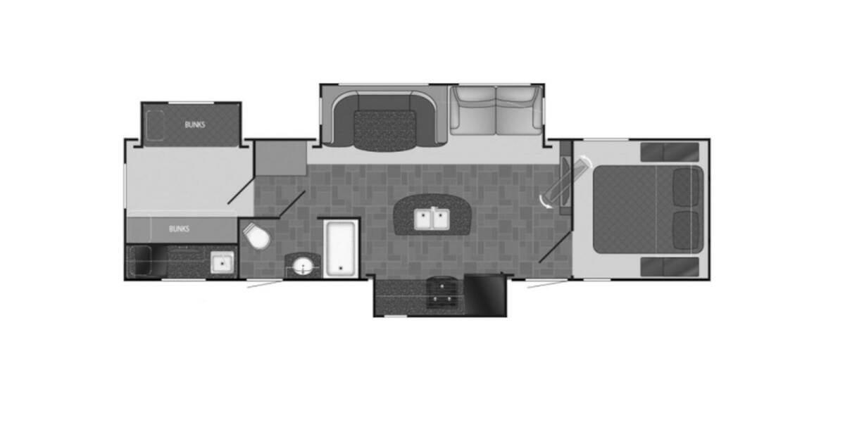 2017 Heartland North Trail Ultra-Lite 33BKSS Travel Trailer at Stony RV Sales and Service STOCK# 742 Floor plan Layout Photo