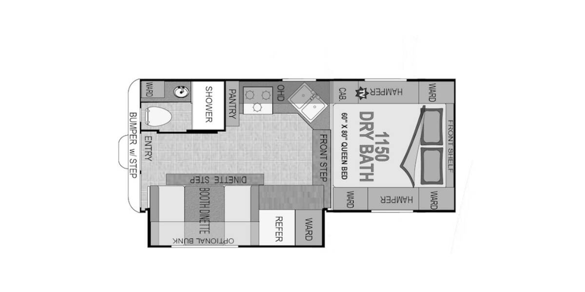 2010 Northwood Arctic Fox 1150DRY Truck Camper at Stony RV Sales, Service and Consignment STOCK# 744 Floor plan Layout Photo