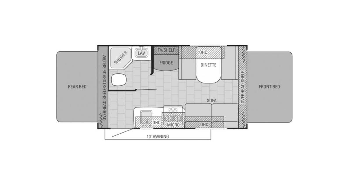 2016 Jayco Jay Feather X17Z Travel Trailer at Stony RV Sales and Service STOCK# 754 Floor plan Layout Photo