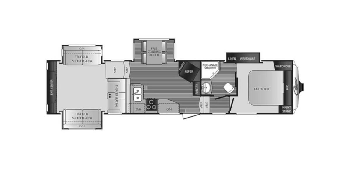 2017 Keystone Cougar 326RDS Fifth Wheel at Stony RV Sales, Service and Consignment STOCK# 756 Floor plan Layout Photo