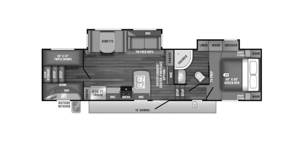 2018 Jayco Eagle HT 29.5BHOK Fifth Wheel at Stony RV Sales, Service and Consignment STOCK# 761 Floor plan Layout Photo