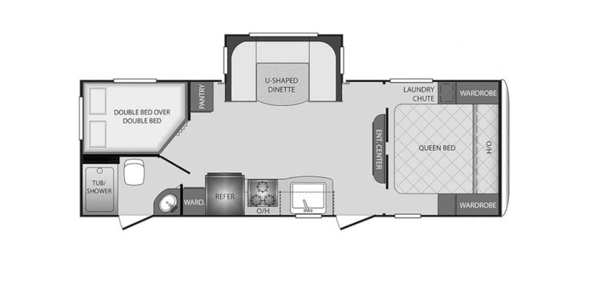 2018 Keystone Bullet West 247BHSWE Travel Trailer at Stony RV Sales and Service STOCK# 757 Floor plan Layout Photo