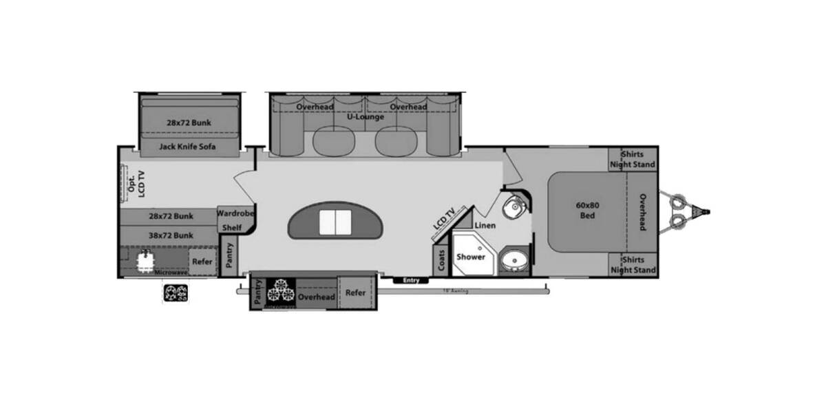 2014 Open Range Light 308BHS Travel Trailer at Stony RV Sales and Service STOCK# 782 Floor plan Layout Photo