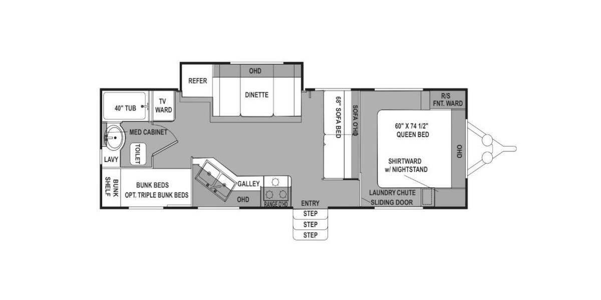 2007 Northwood Arctic Fox 26Z2 Travel Trailer at Stony RV Sales, Service and Consignment STOCK# 771 Floor plan Layout Photo